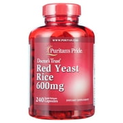 (2 pack) Puritans Pride Red Yeast Rice 600 mg Capsules, 240 Count