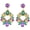 Mardi Gras-purple, variant on Fashion Rhinestone Statement Drop Dangle Earrings Large Colorful Crystal Chandelier Earrings for Women Bridal Wedding Party Prom