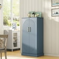 thumbnail image 5 of Casendy Pantry Cabinet with 2 Doors and 16 Shelves, Modern Kitchen Storage Cabinet with Adjustable Shelves, Kitchen Storage Cupboard for Dining Room, Living Room, Gray, 5 of 8