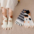 thumbnail image 4 of Calcetines de invierno para mujer Cute Cat Paw Print Gruesos vellones gruesos y cálidos MABOTO Camello, 4 of 7