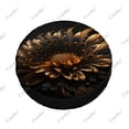 thumbnail image 5 of 3D Gold Abstract Flower Pattern Polyester Universal Spare Wheel Tire Cover Wheel Covers for Trailer RV SUV Truck Camper, 5 of 5