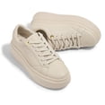 thumbnail image 6 of LUCKY STEP Fashion Chunky Faux Leather Sneakers Low Top Casual Shoes,Beige,Womens, 6 of 7
