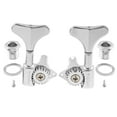 thumbnail image 3 of Wilkinson 2R2L 20:1 Ratio Open Gear Bass Machine Heads Tuners Tuning Pegs Keys with Y-Style Button 90 Degree Screw for Ibanez Style Electric Bass, Chrome, 3 of 5