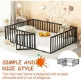 thumbnail image 3 of DreamBuck Queen Floor Bed Frame Metal Montessori Floor Bed with Rails and Door, Queen Size Bed Frame with Fence-Shaped Guardrails, Modern Queen Floor Beds for Boys, Girls, Easy Assembly, 3 of 7