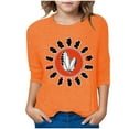 thumbnail image 6 of Pounoo Sweatshirts Pullovers Kids Boys' and Girls' Orange Festival Casual Originality Printed 3/4 Sleeve Round Neck Top Suit for 3-12 Years Girls Sweaters, 6 of 6