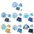 thumbnail image 3 of Uccdo 3Pcs Toddler Boys Rashguard Swimsuit Set Kids Long Sleeve Cartoon Print Bathing Suit Swimwear with Sun Hat 1-7T, 3 of 4