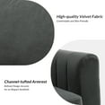 thumbnail image 5 of Velvet Upholstered Club Accent Chairs Set of 2 Lounge Armchairs Single Sofa Removable Backrest Golden Legs Home Living Room Grey, 5 of 6
