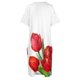 thumbnail image 5 of Vestido suelto con bolsillos y tulipanes rojos para mujer, vestidos de noche de verano 2025 para mujer, 5 of 7