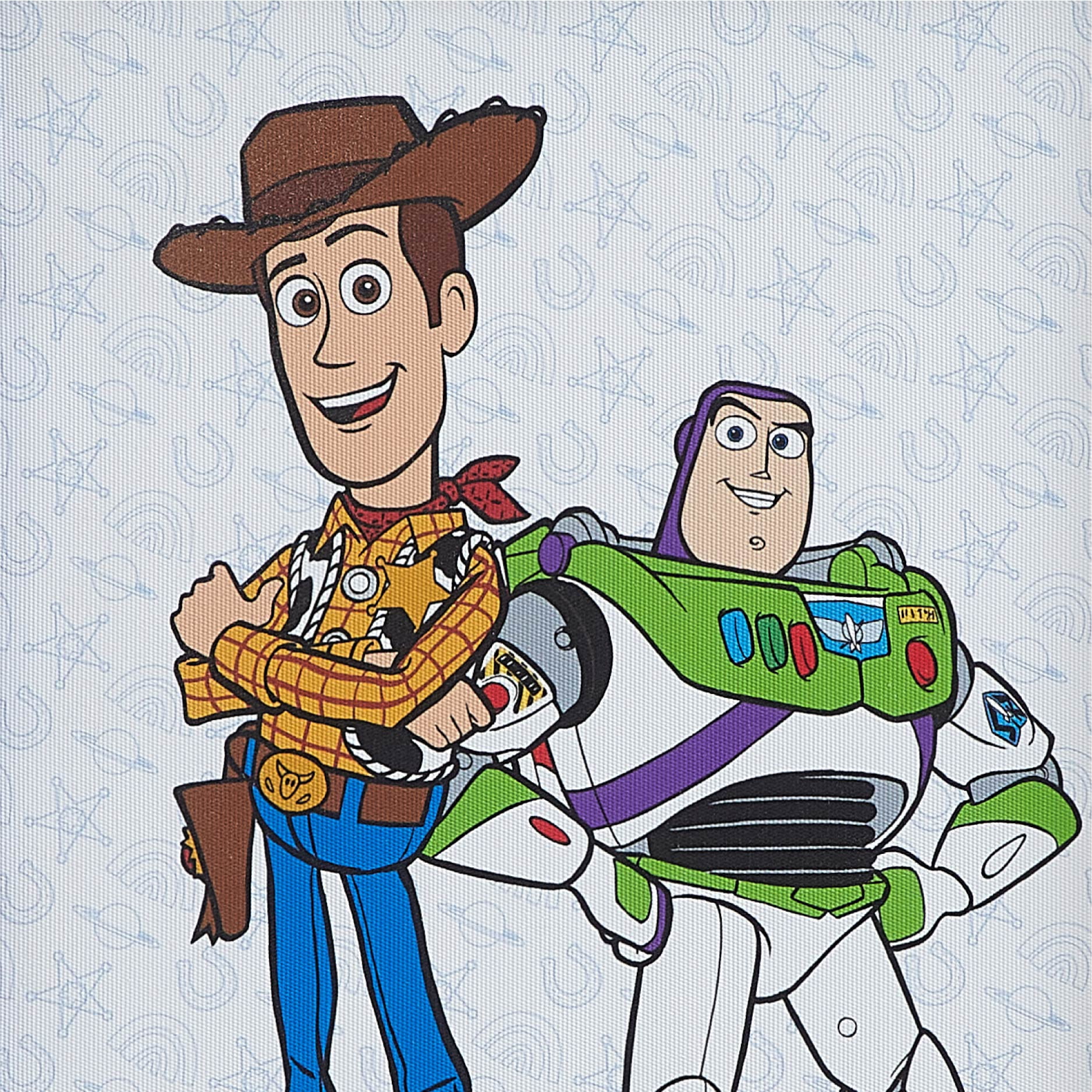 Disney Pixar Toy Story Buzz and Woody Canvas Wall Art with Blue Frame, Modern Kids Room Decor