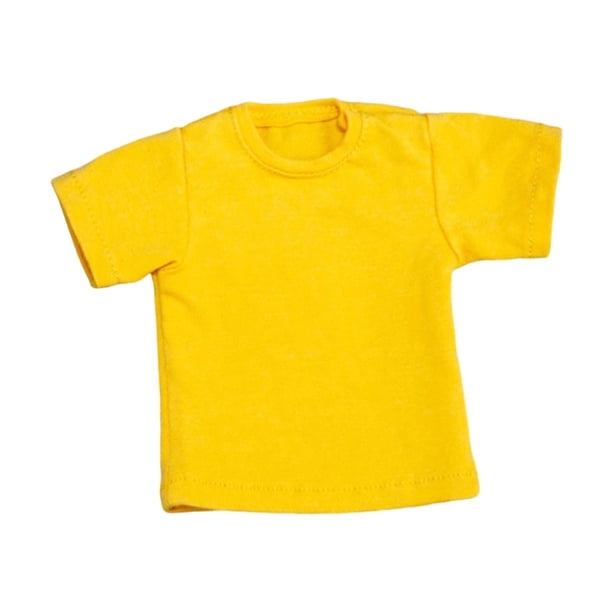 Figura a escala 1/6, ropa para muñecas, camisetas, trajes de pareja en miniatura para hombres de 12 pulgadas Amarillo