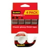 Scotch Transparent Tape, Clear, 3/4 in x 850 in, 4 Dispensers