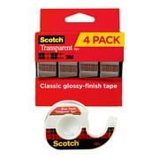 Scotch Transparent Tape, 3/4 in x 850 in, 4 Dispensers/Pack