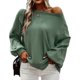 thumbnail image 1 of Sudadera con cuello redondo para mujer, moda informal, holgada, manga farol, retales, jersey para mujer, Tops para otoño invierno, verde L, 1 of 6
