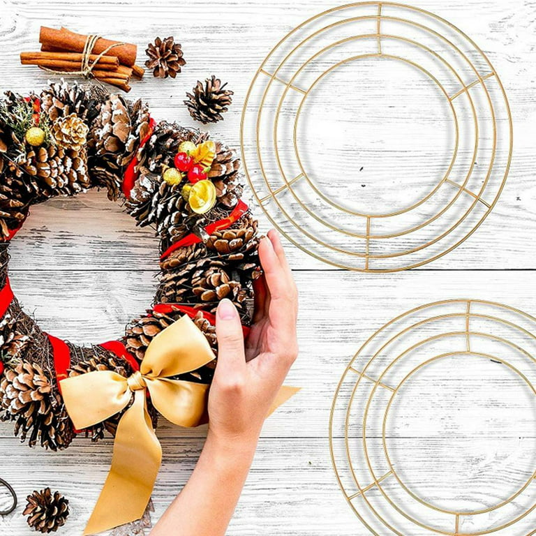 Christmas/Holiday 14 inch Gold Metal Wreath Form/Frame - 2 Pack