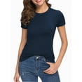 thumbnail image 2 of Fashion Casual Women's Crew neck Short Sleeve T-Shirt Basic Tee Tops, 2 of 6