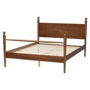 Baxton Studio Gianetta Japandi Platform Bed, Queen, Walnut Brown