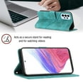 thumbnail image 7 of Feishell for Samsung Galaxy A73 5G 6.7 inch Wallet Case with Wrist Strap,Flip Cover with Embossed Pattern PU Leather Kickstand Credit Card Slots Magnetic Clasp Folio Purse Phone Case,Green, 7 of 7