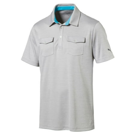 MenS Tailored Double Pocket Polo Light Gray Heather S