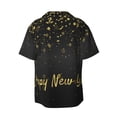 thumbnail image 6 of Lsque Happy New Year print Men's Cuban Collar Short Sleeve Shirt Summer Beachwear Casual Button Down Fashionable Vacation Leisure Shirt-3X-Large, 6 of 7