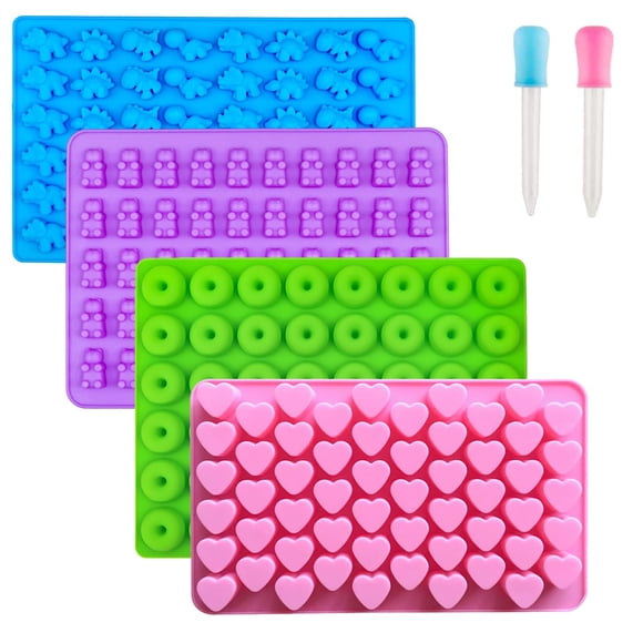 Juego de 4 moldes de silicona para caramelos Warm Time con goteros