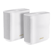ASUS ZenWiFi XT9 AX7800 Tri-Band WiFi6 Mesh WiFiSystem (2Pack), 802.11ax, up to 5700 sq ft & 6+ Rooms, AiMesh, Lifetime Free Internet Security, Parental Controls, 2.5G WAN Port, UNII 4, White