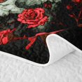 thumbnail image 5 of Homewish Spooky Skull Raven Twin Quilt Set,Red Rose Floral Twin Coverlet Set,Halloween Duvet,2pcs, 5 of 7