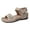 A-Khaki119, variant on Womens Wedge Sandals Stable Open Toe Dual Hook Loop Footbed Cutout Suade Wedge Sandals Comfortable Summer Walking Sandals
