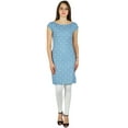 thumbnail image 2 of Bimba Womens Chic Style Kurti Rayon Tunic Boat Neck Ladies Blouse Designer Back, 2 of 8