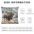thumbnail image 5 of Orinice Bison Snow Mountains Graphic Decorative Cushion Throw Pillow Cover - Winter Pillowcase for Home Sofa Bedroom, 1PC 24x24in, 5 of 5