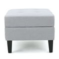 thumbnail image 2 of Noble House Sofija Fabric Storage Ottoman, Light Grey, 2 of 12