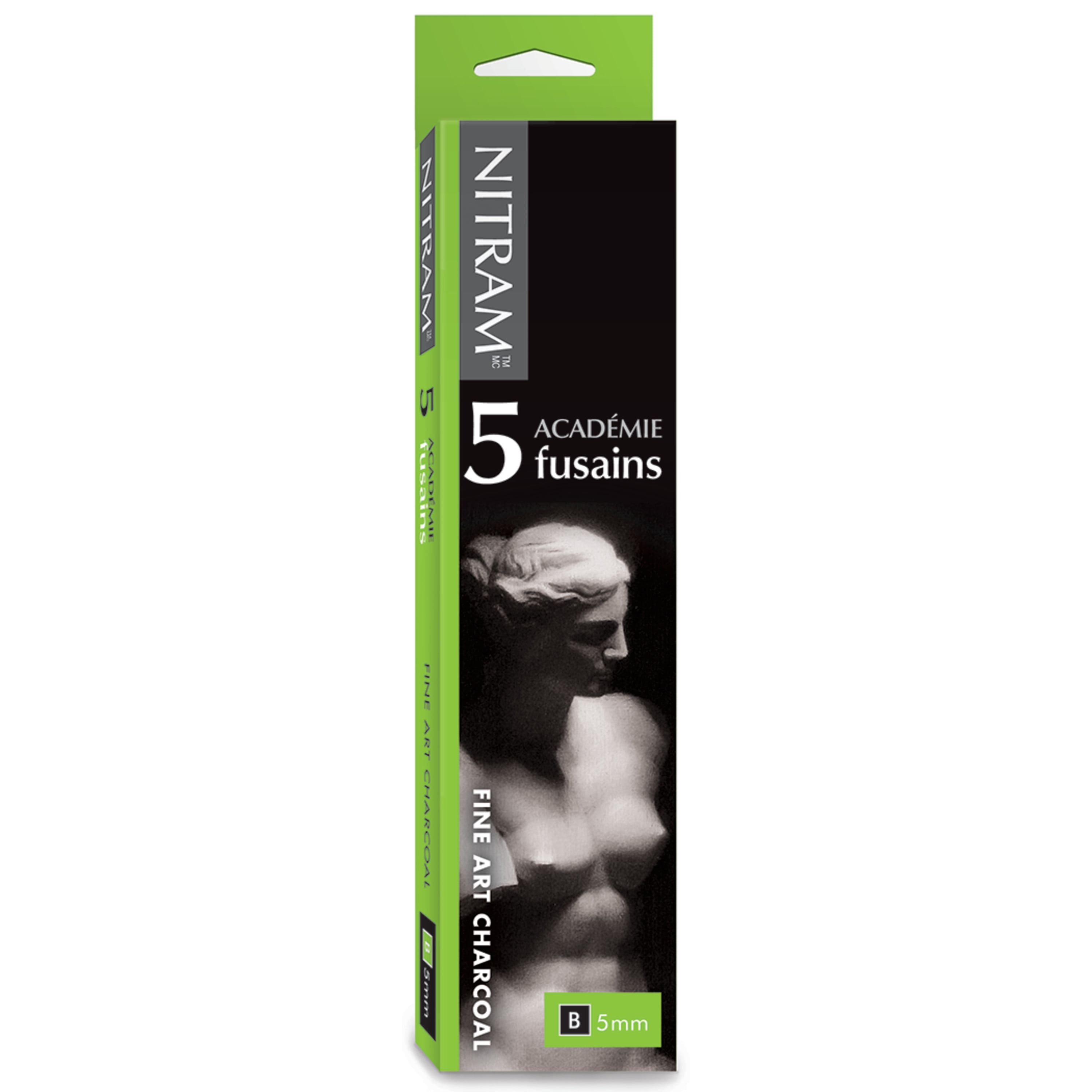 Nitram Academie Fusains Charcoal Sticks, B, 5/Pkg