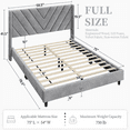 thumbnail image 4 of Renwick Full Size Upholstered Platform Bed Frame with Tufted Headboard, Light Gray, Adult, 4 of 9