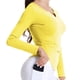 thumbnail image 5 of Blusa deportiva para mujer, ropa de gimnasio para mujer, camisetas de entrenamiento, Top de manga larga, camisas de diseño plisado, trajes de ocio para mujer de talla grande, 5 of 5
