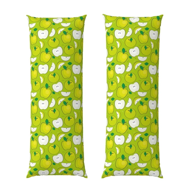 Fotbe Green Apple Funda para Almohada Corporal con Diseño, Funda de Microfibra Ultrasuave de 20x54 Pulgadas, Ropa de Cama Elegante