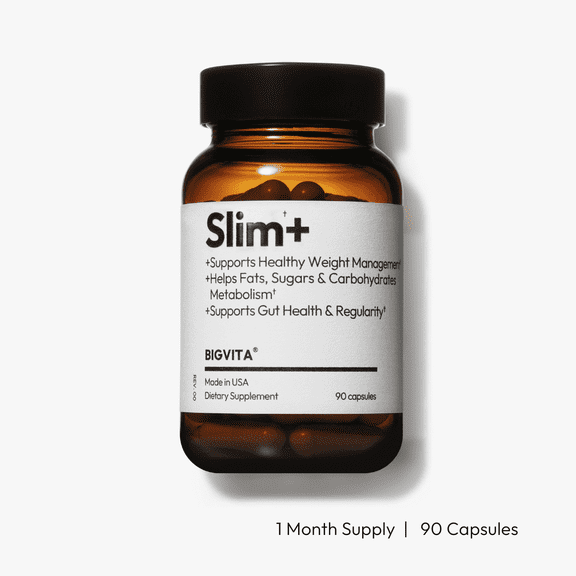 BIGVITA Slim  | Supports Healthy Metabolism, Gut Health - Vegan, Hormone-Free, 90 Capsules