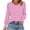 Pink, variant on Women's Polka Dot Shirts Long Sleeve Crew Neck Tops Basic Loose Fit Blouses Soft Breathable Outfits Classic Lightweight Pullover Dressy Casual Fall Tops