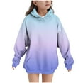 thumbnail image 2 of CYRBOKO Toddler Girls Hoodies, Fall and Winter Long Sleeve Thermal Stretchy Sweatshirts with Pocket Navy Size 4-5 T, 2 of 9