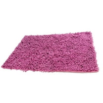 DaDa Bedding Fuchsia Magenta Pink Shaggy Soft Chenille Noodle Carpet Rug Bath Mat
