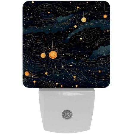 

Outer Space Constellation Planet LED Night Lights Dusk To Dawn Smart Sensor 0.5W Plug-In Night Lights Lamp For Bedroom Bathroom Kitchen Hallway Stairs 2Pack