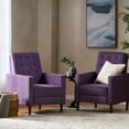thumbnail image 2 of Mason Mid Century Modern Tufted Pushback Recliners, Set of 2, Muted Purple and Dark Espresso, 2 of 10
