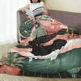 thumbnail image 6 of Honeii Black Cat Pink Bathroom Print Fleece Blanket - Throw Blanket for Bed, Sofa, Couch, Camping, and Travel , Microplush Ultra Soft Warm Blanket-60"x50", 6 of 7