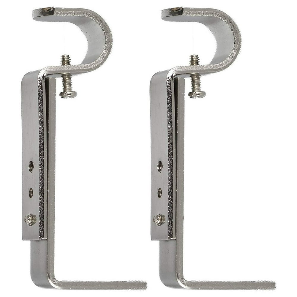 Urbanest Curtain Rod Bracket, Adjustable, Fits 3/4" Rods, Brushed Steel