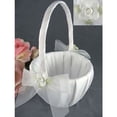 thumbnail image 2 of White Rose Wedding Flowergirl Basket, 2 of 2