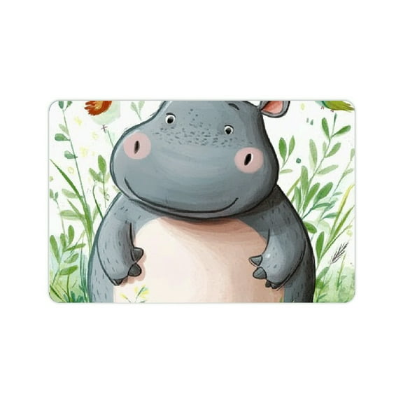 ZFLMY Hippo Grass Bird Diatom Mud Mats Non-Slip Quick Absorption 24x16in