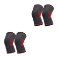 thumbnail image 1 of Transemion 2pièces Genou Réglable Soutien Compression Manches Léger et Durable Antidérapant Genouillère Rouge S 2Set, 1 of 6