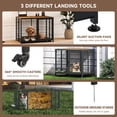 thumbnail image 5 of Amoveo 32.7" Foldable Dog Crate for Small Dogs, 3-in-1 Metal Kennel & Playpen with Wheels & Feeding Bowls, Escape-Proof Indoor Outdoor Cage,Brown, 5 of 10
