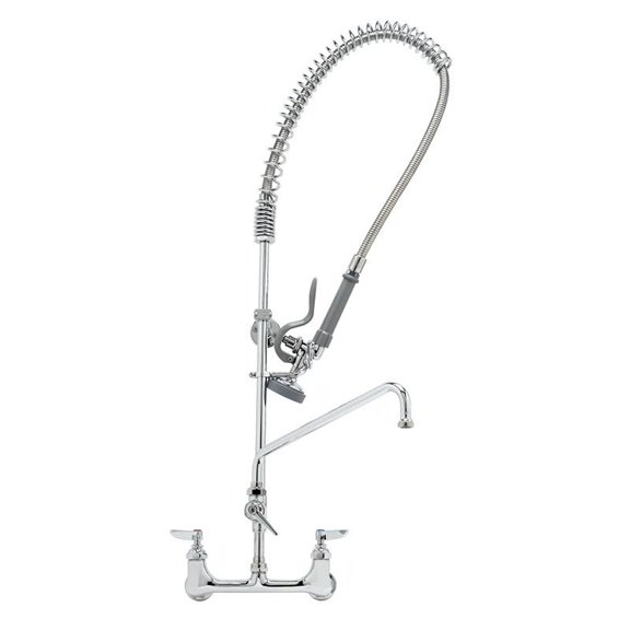 37 9/16"H Wall Mount Pre Rinse Faucet - 1 3/20 GPM, Base with Nozzle 