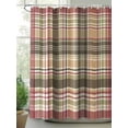 thumbnail image 2 of Red Brown Plaid Shower Curtain, Country Farmhouse Checkered Bathroom Decor Curtains Set with Hooks, Waterproof Fabric Home Accessories， Stall 48 X 72 Inch, 2 of 6