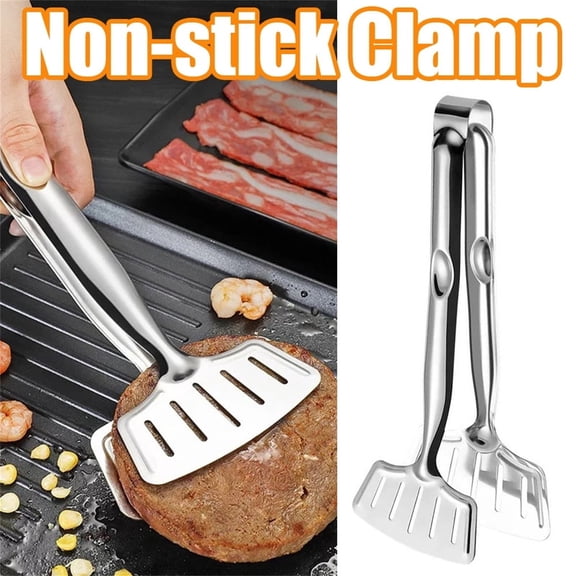 Grip Right Turner Tongs – Kitchen Discovery – Dual Spatulas for Safe Lifting of Fish, Burgers, Pancakes, Cutlets – Stainless Steel Barbecue Tongs for Easy Flipping