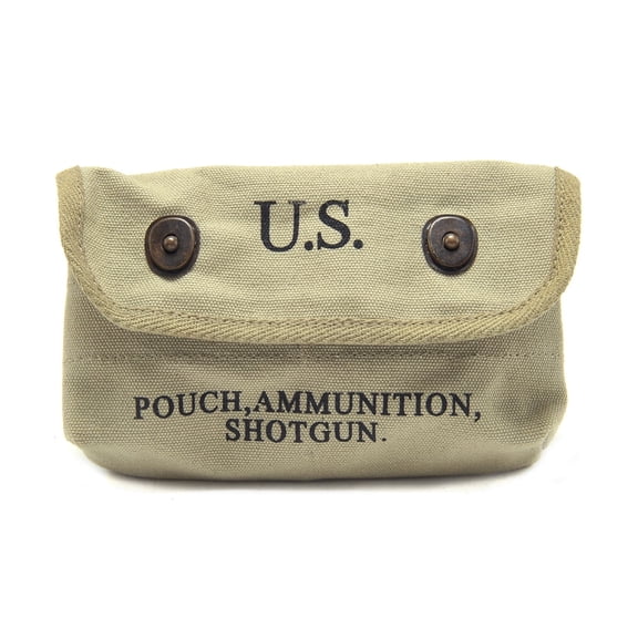 World War Supply Shotgun Shell Ammunition Pouch WW2 Canvas 12-Round Light OD